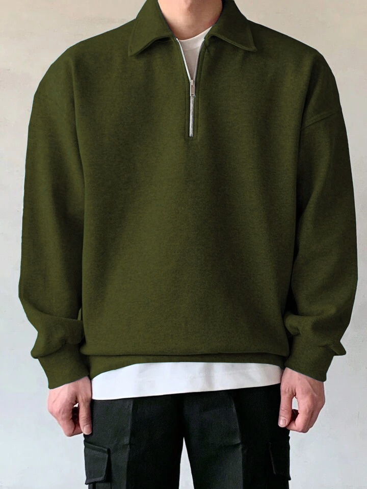  Erkek%20Polo%20Yaka%20Oversize%20Sweatshirt%20Yarım%20Fermuar%20Sweatshirt%20OVERSIZE-SWEATSHIRT