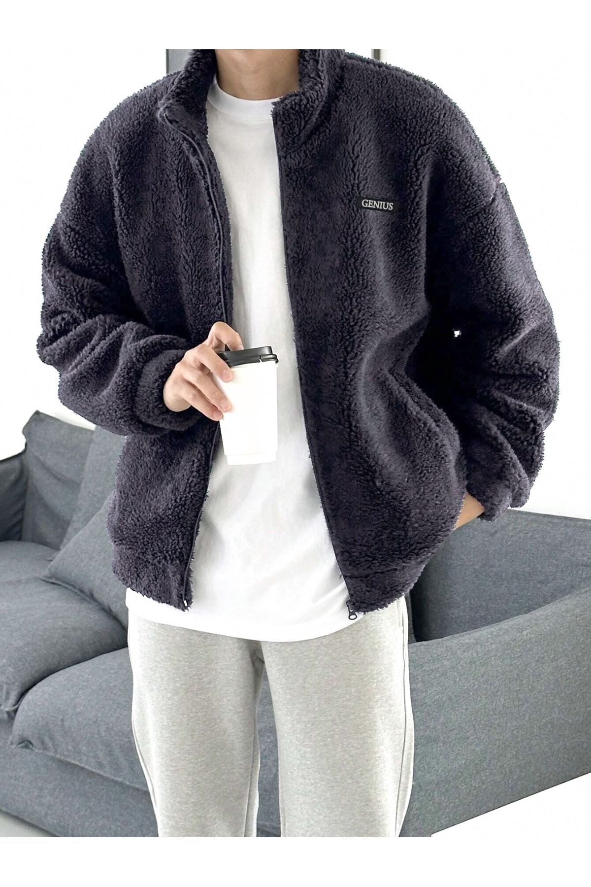 Oversize%20Peluş%20Tam%20Fermuarlı%20Sweatshirt%20Peluş%20İçi%20Polarlı%20Sherpa%20Kumaş%20Sweatshirt