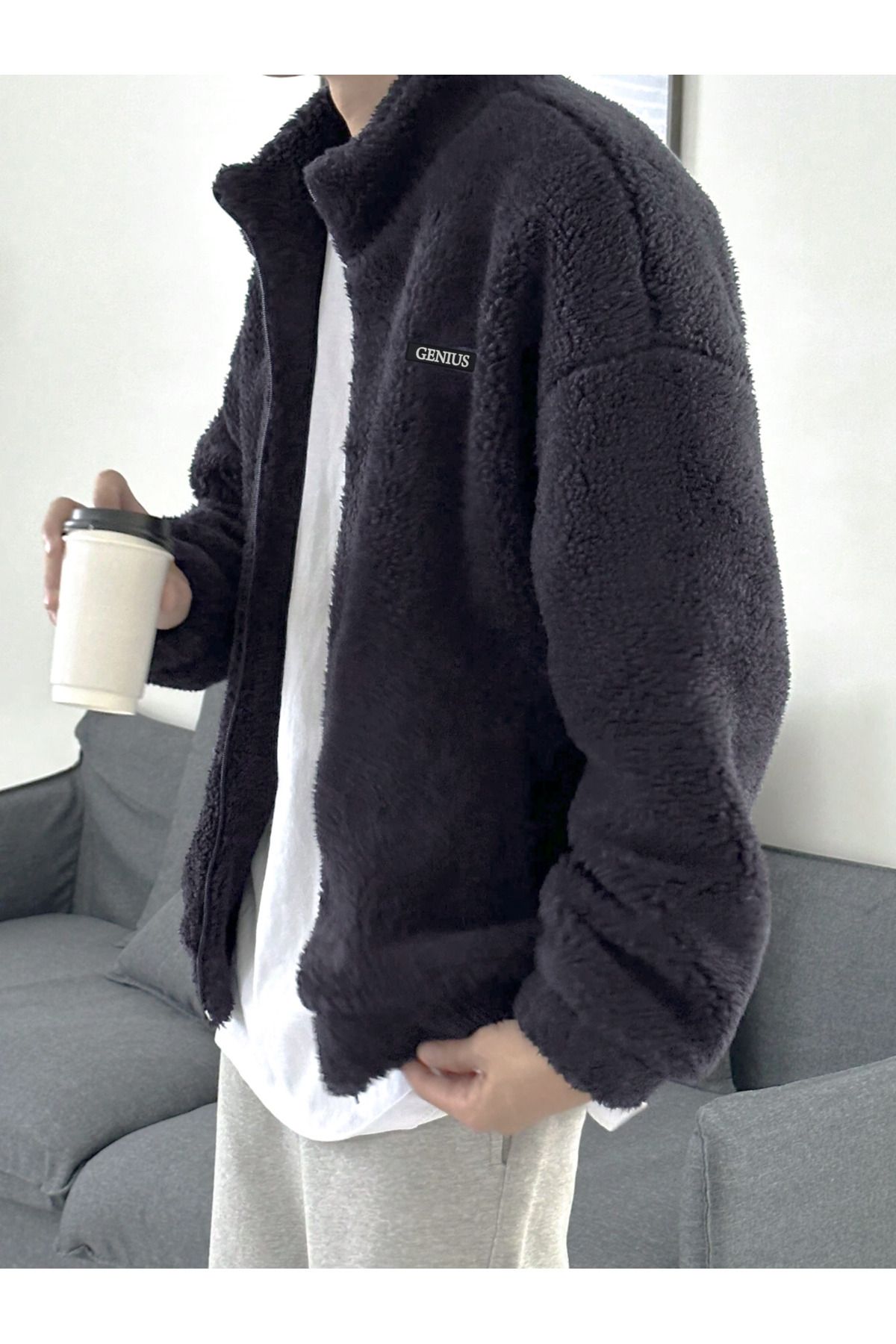 Oversize%20Peluş%20Tam%20Fermuarlı%20Sweatshirt%20Peluş%20İçi%20Polarlı%20Sherpa%20Kumaş%20Sweatshirt