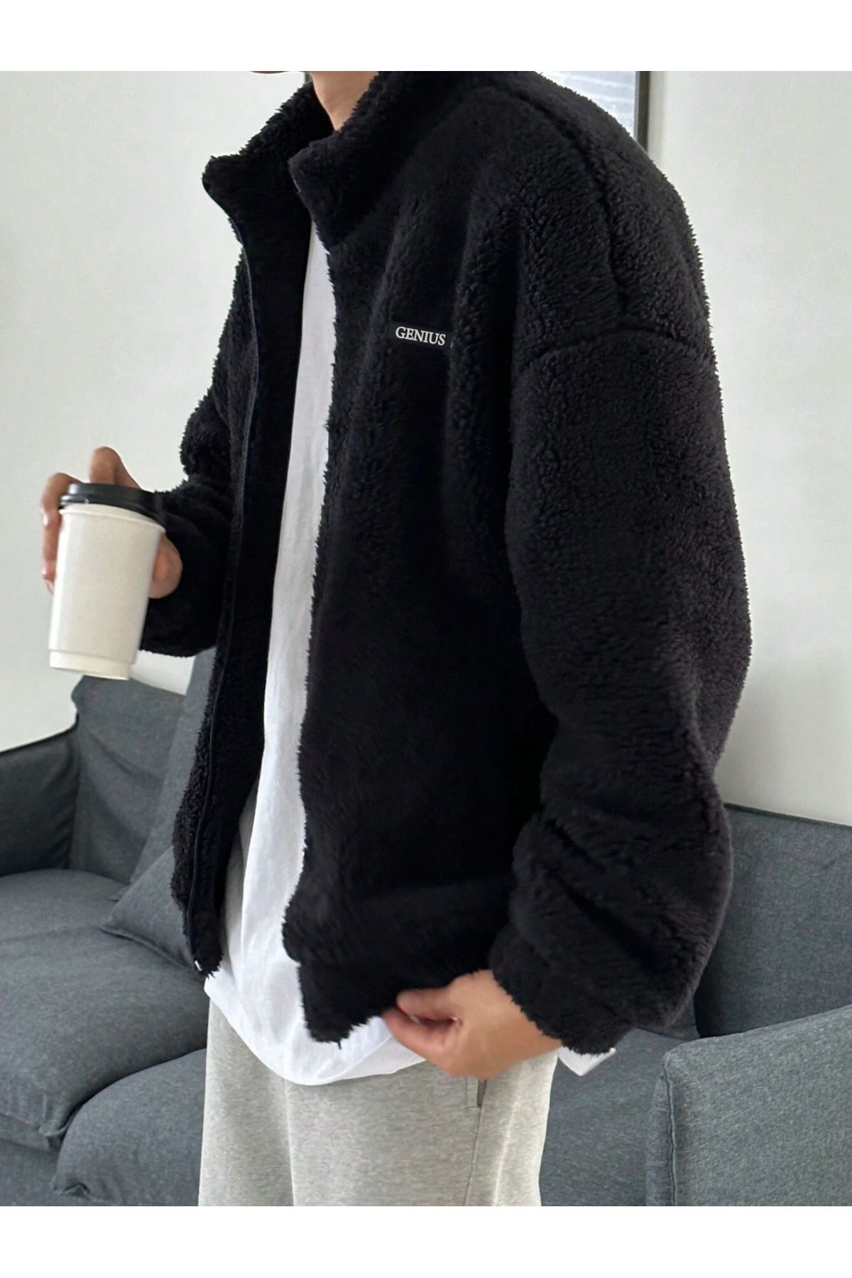 Oversize%20Peluş%20Tam%20Fermuarlı%20Sweatshirt%20Peluş%20İçi%20Polarlı%20Sherpa%20Kumaş%20Sweatshirt