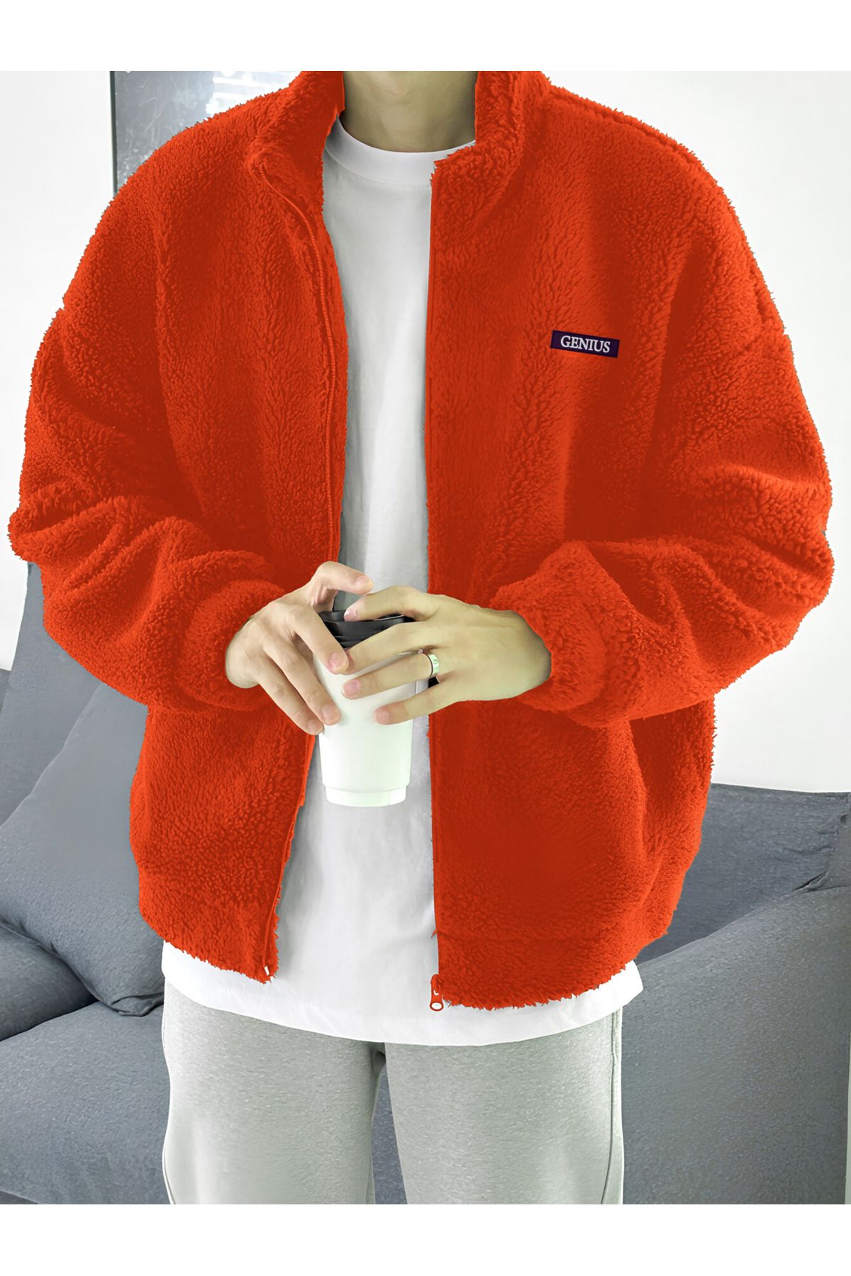 Oversize%20Peluş%20Tam%20Fermuarlı%20Sweatshirt%20Peluş%20İçi%20Polarlı%20Sherpa%20Kumaş%20Sweatshirt