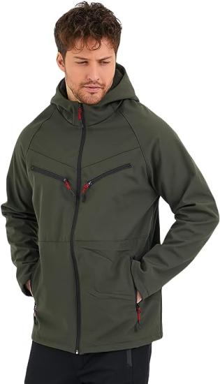 Erkek Içi Polarlı Su Ve Rüzgar Geçirmez Softshell Spor Mont 4 Cepli Outdoor Mont