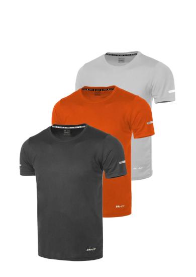 3’lü Erkek Nem Emici Hızlı Kuruma Atletik Teknik Performans Spor T-shirt DRIFIT-KISAKOL3