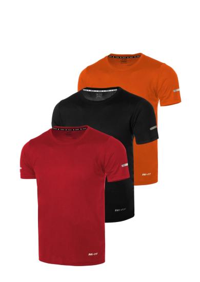 3’lü Erkek Nem Emici Hızlı Kuruma Atletik Teknik Performans Spor T-shirt DRIFIT-KISAKOL3