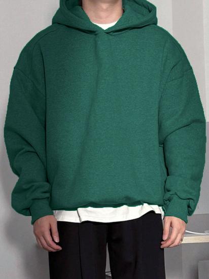 Erkek Kapüşonlu Oversize Sweatshirt 3 İplik Şardonlu Sweatshirt